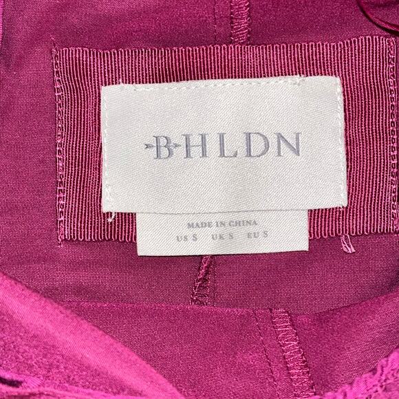 BHLDN Dark Purple Halter Midi Dress Size Small Wedding Guest or Special Occasion - Picture 7 of 11